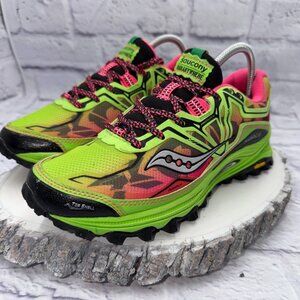 Saucony Xodus 6.0 Vibram Trail Running Shoes Women's Size 8 Neon Sneakers